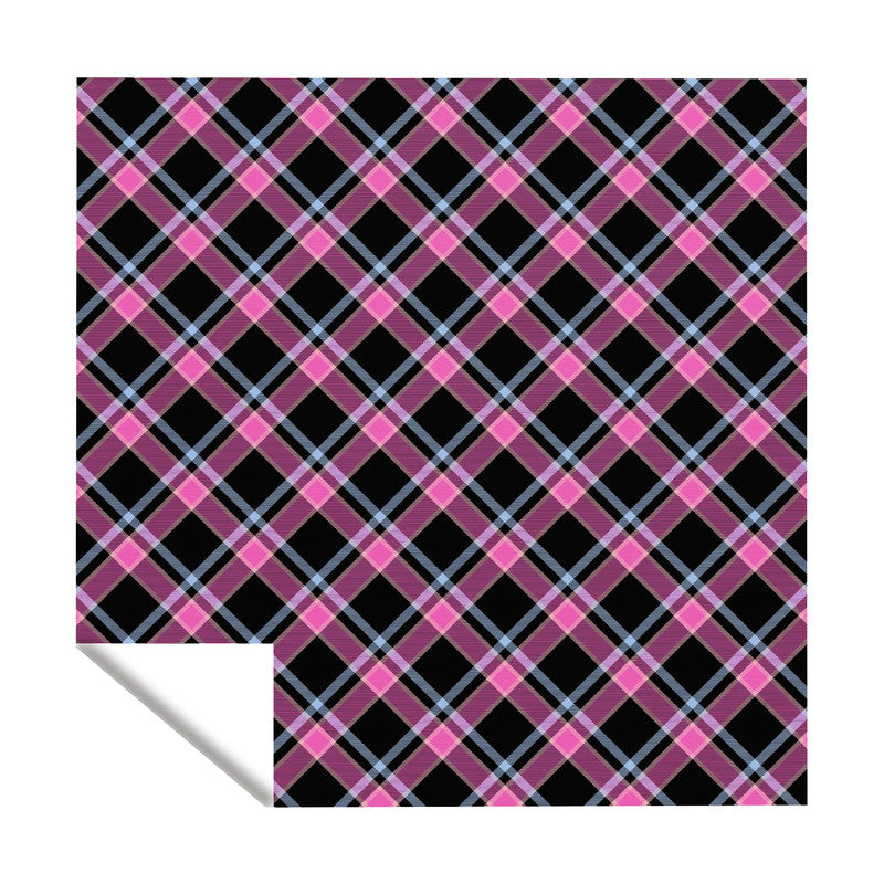 Tartan Diamond Black Pink Square Tablecloth