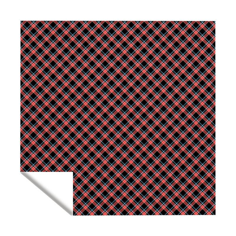 Tartan Diamond Black Red Square Tablecloth