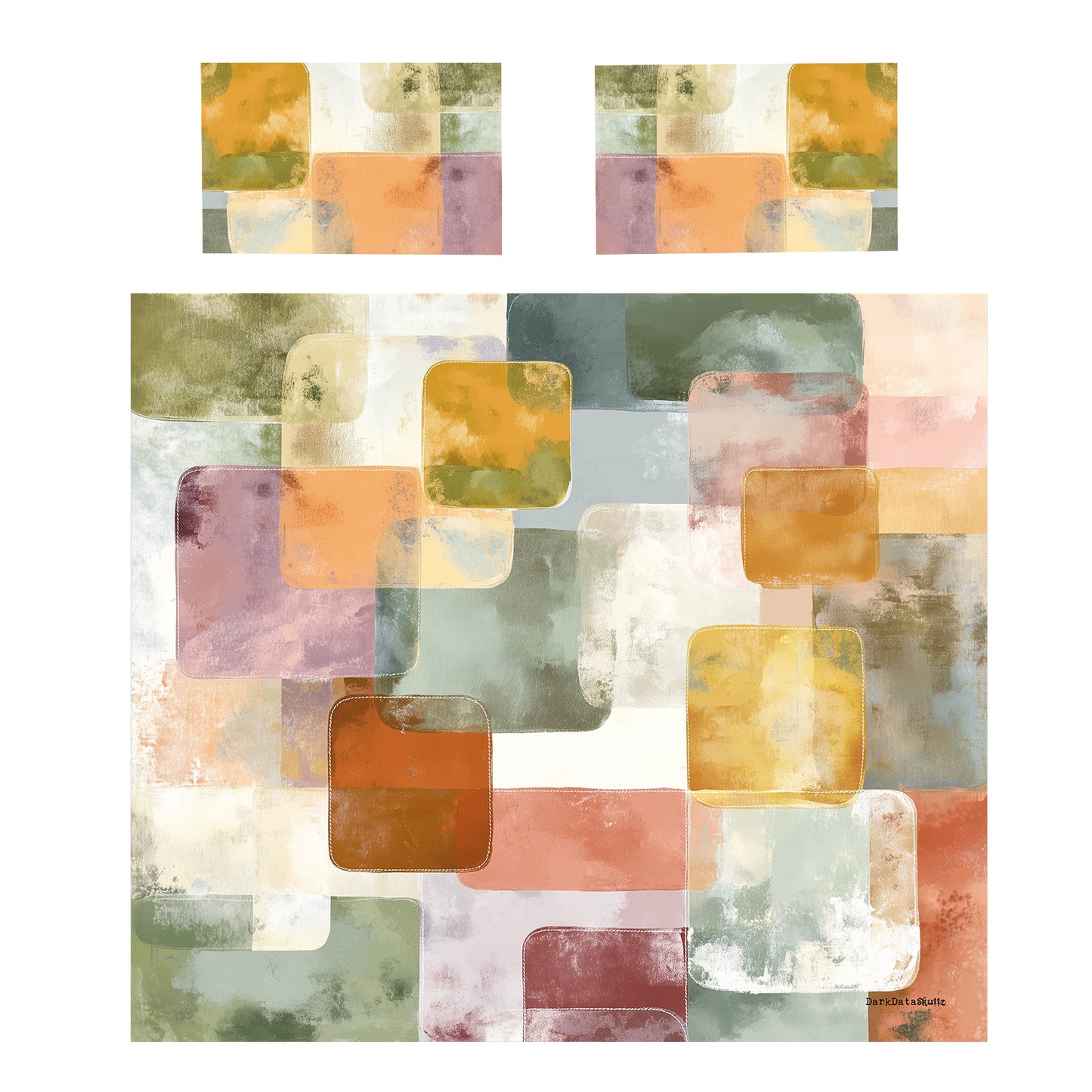 Taupe Mosaic Echoes Duvet Cover Set by Wikus Schalkwyk