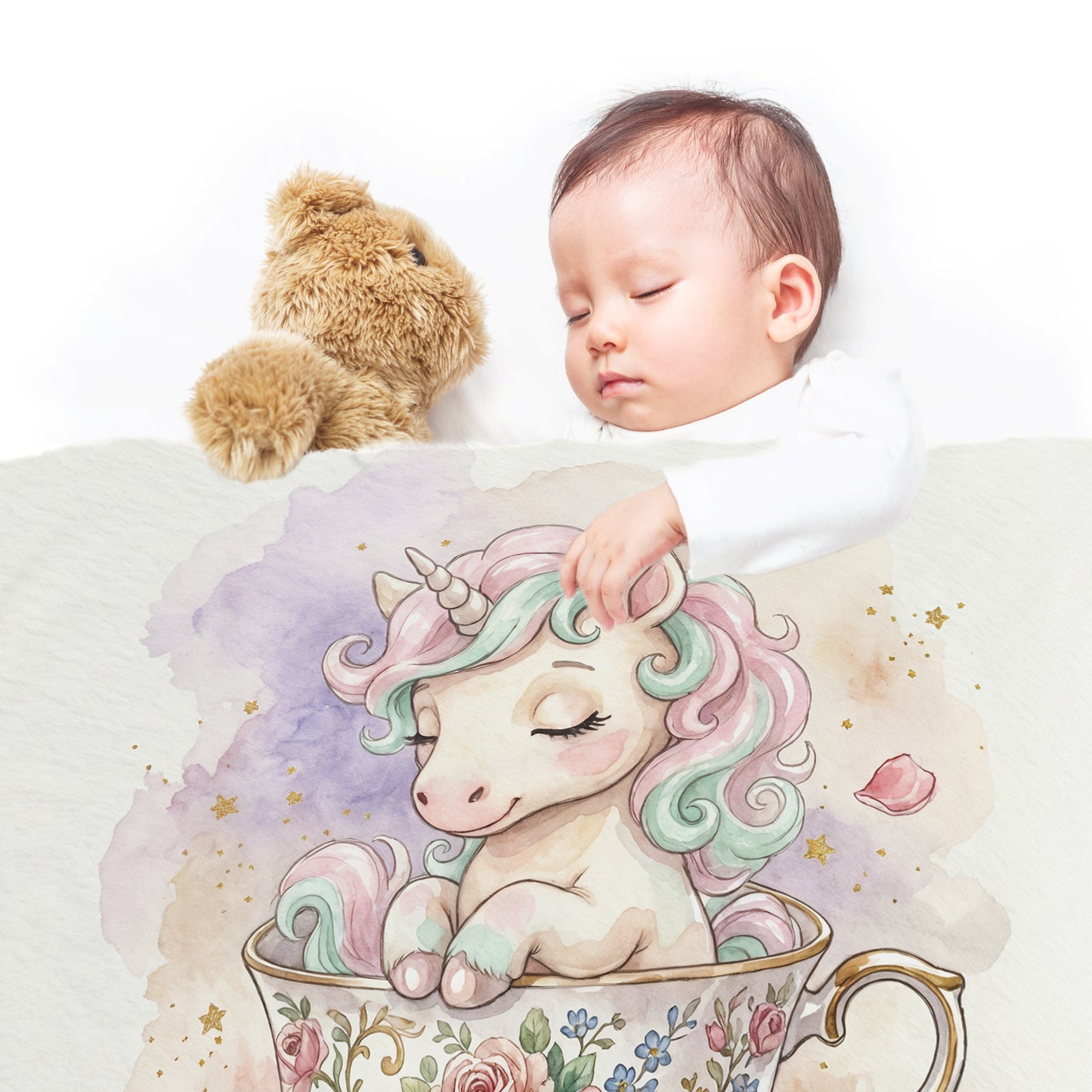 Teacup Unicorn Baby Fleece Blanket