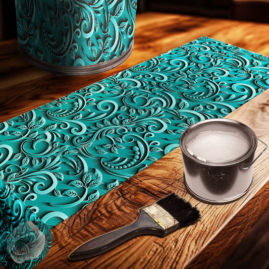 Teal And Swirls Drum Decoupage