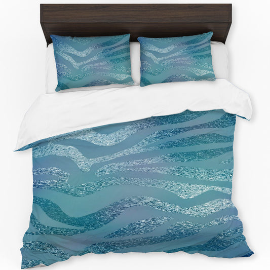 Teal Shimmer Duvet Cover Set