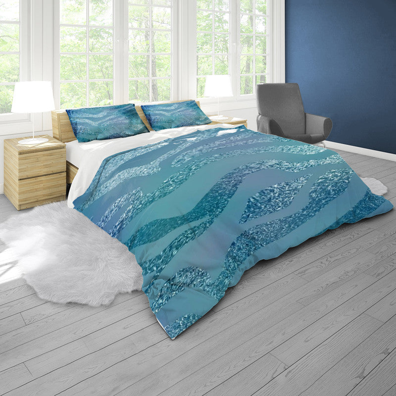 Teal Shimmer Duvet Cover Set