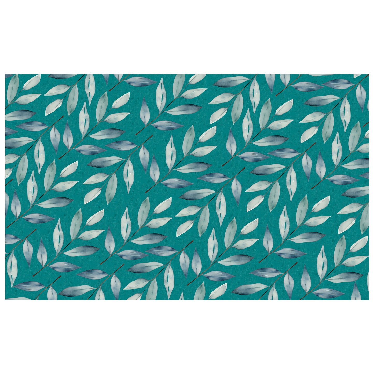 Teal Waterpainted Dried Leaves Rectangle Tablecloth By Mark Van Vuuren