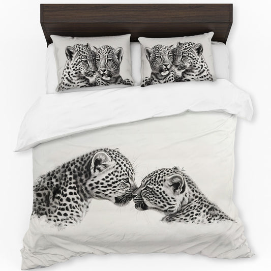 Tender Whiskers Leopard Babies Duvet Cover Set by Nathan Pieterse