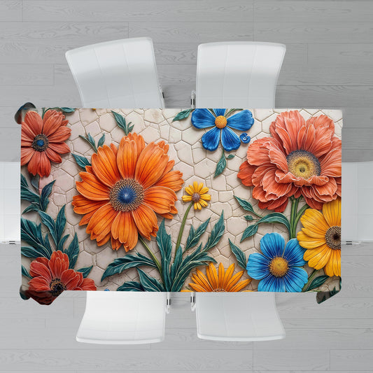 Terra Petals Rectangle Tablecloth