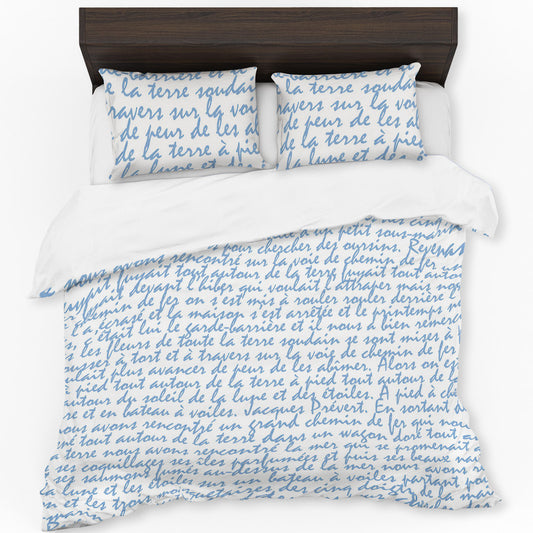 The Art Of Blue Letters Duvet Cover Set