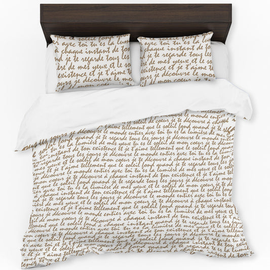 The Art Of Brown Letters Duvet Cover Set