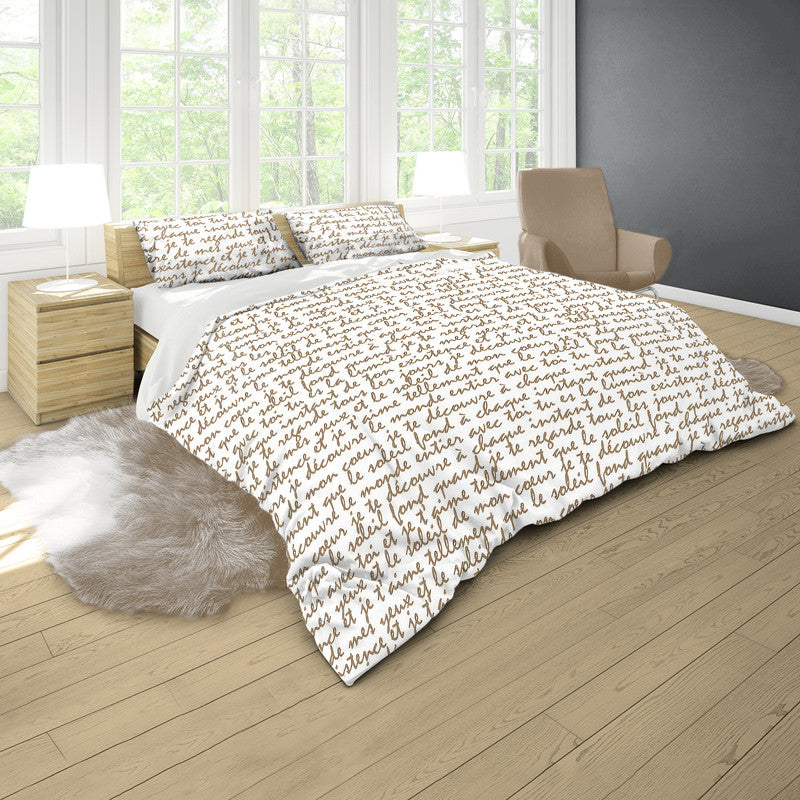 The Art Of Brown Letters Duvet Cover Set