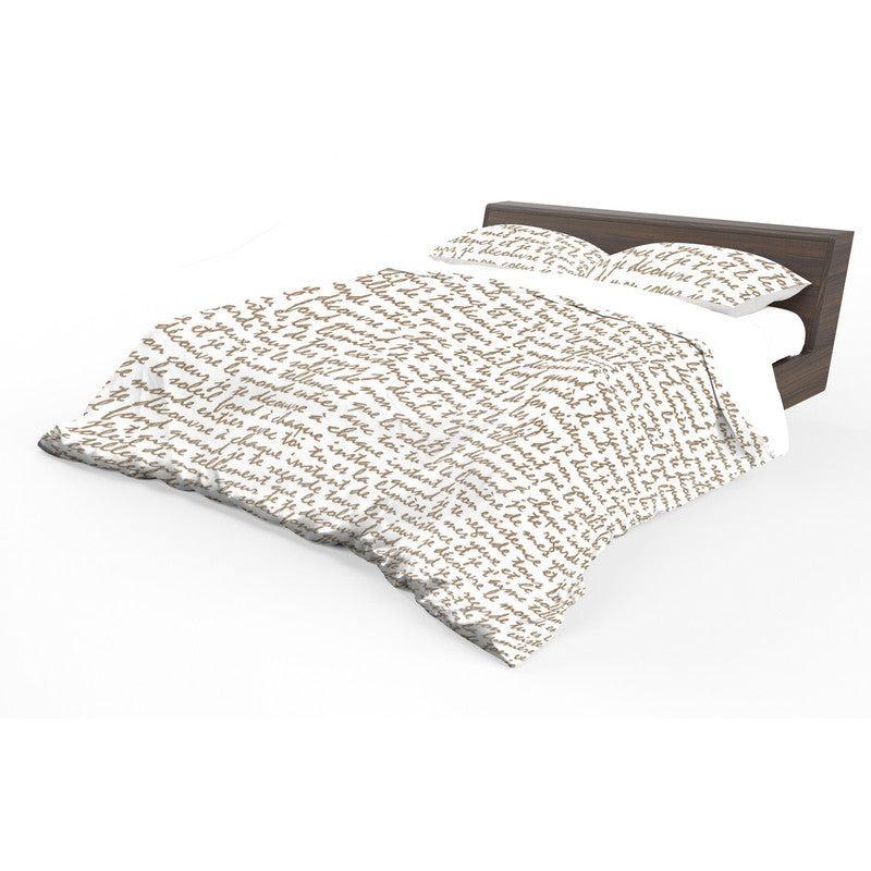 The Art Of Brown Letters Duvet Cover Set