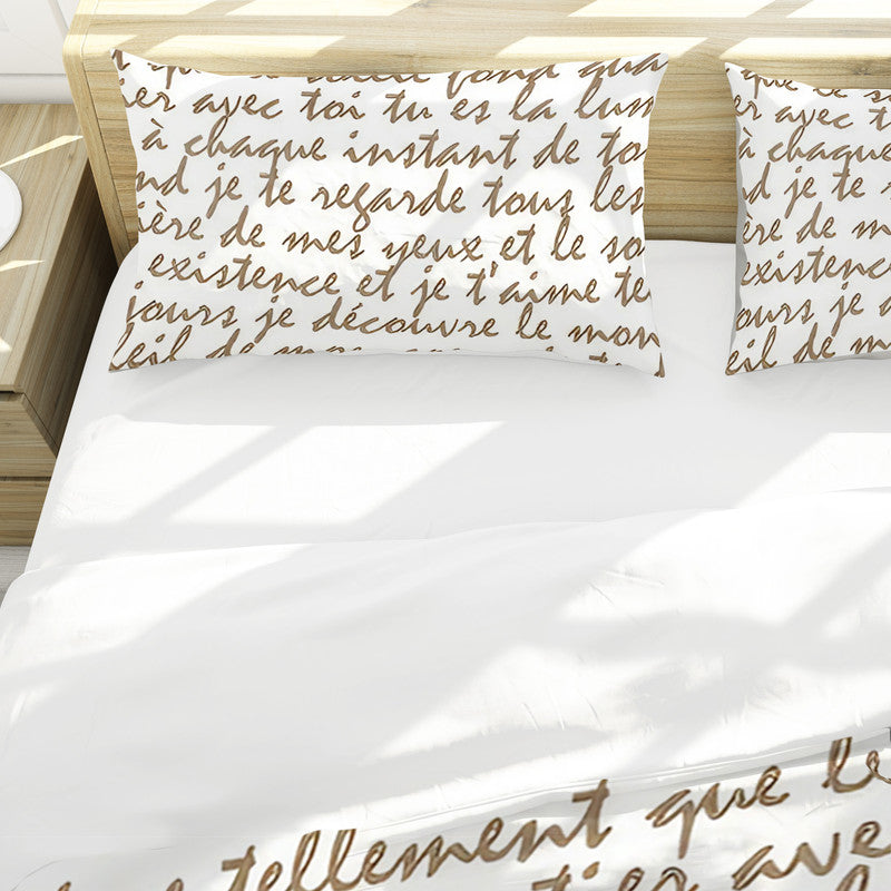 The Art Of Brown Letters Duvet Cover Set