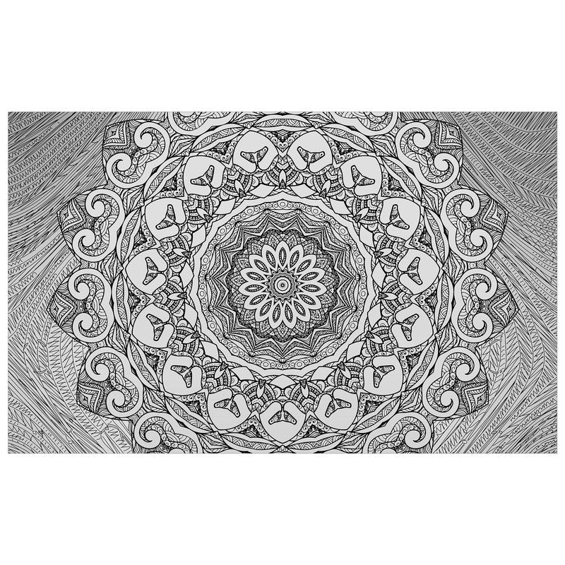 The Lotus Within Black Grey Rectangle Tablecloth
