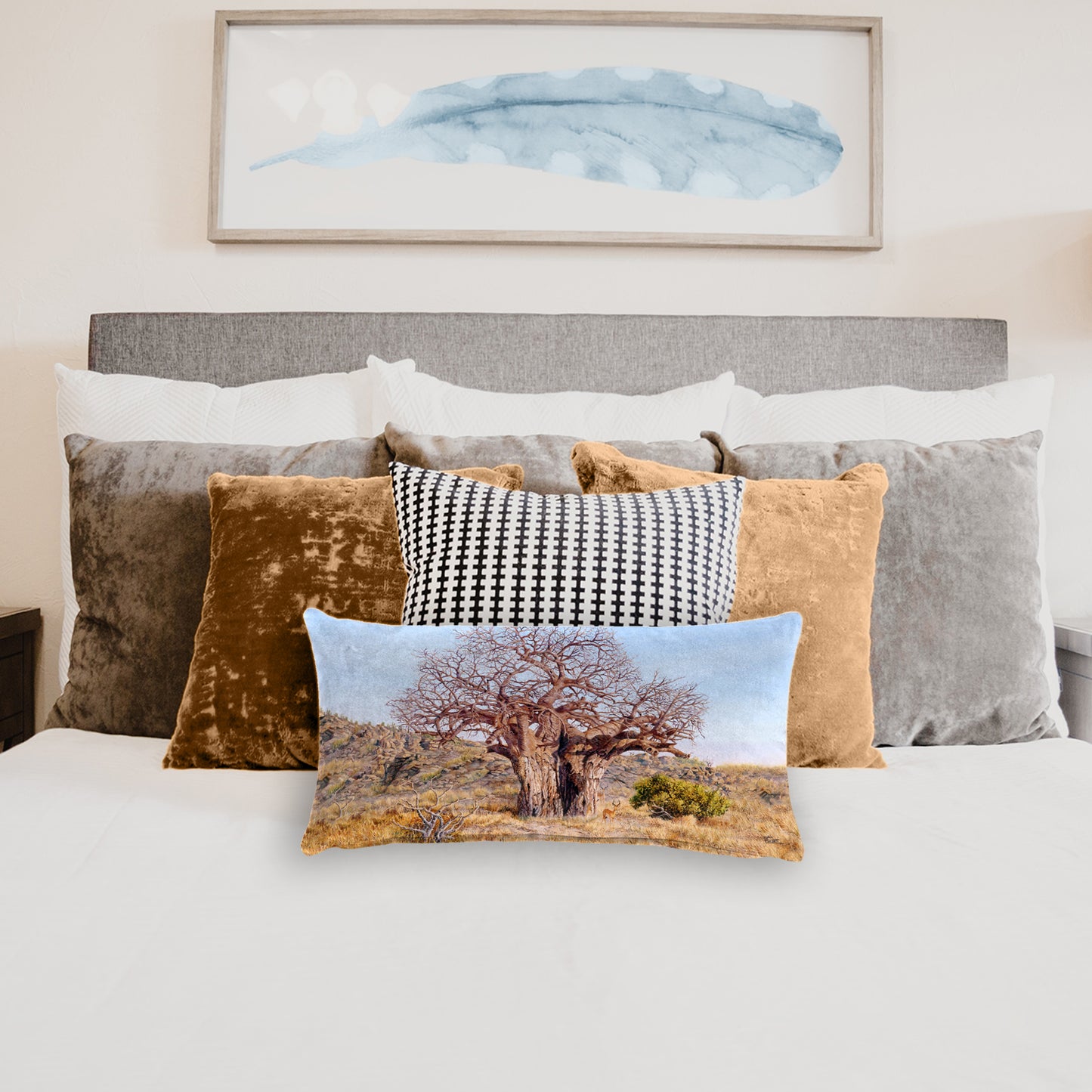 The Giant Baobab By Delene Lambert Oblong Luxury Scatter