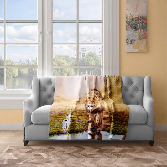 The King Pause Light Weight Fleece Blanket by Delene Lambert