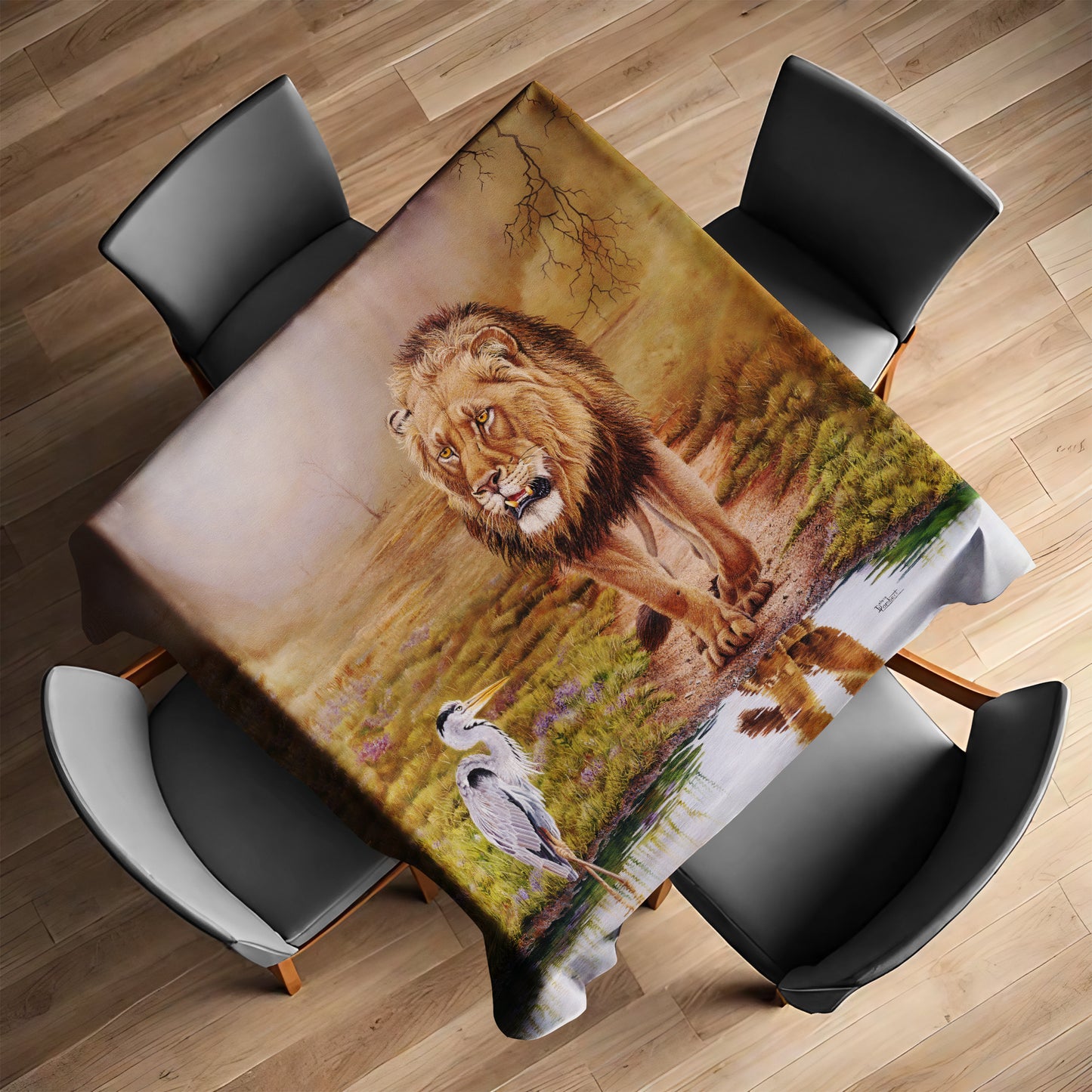 The King Pause Square Tablecloth by Delene Lambert