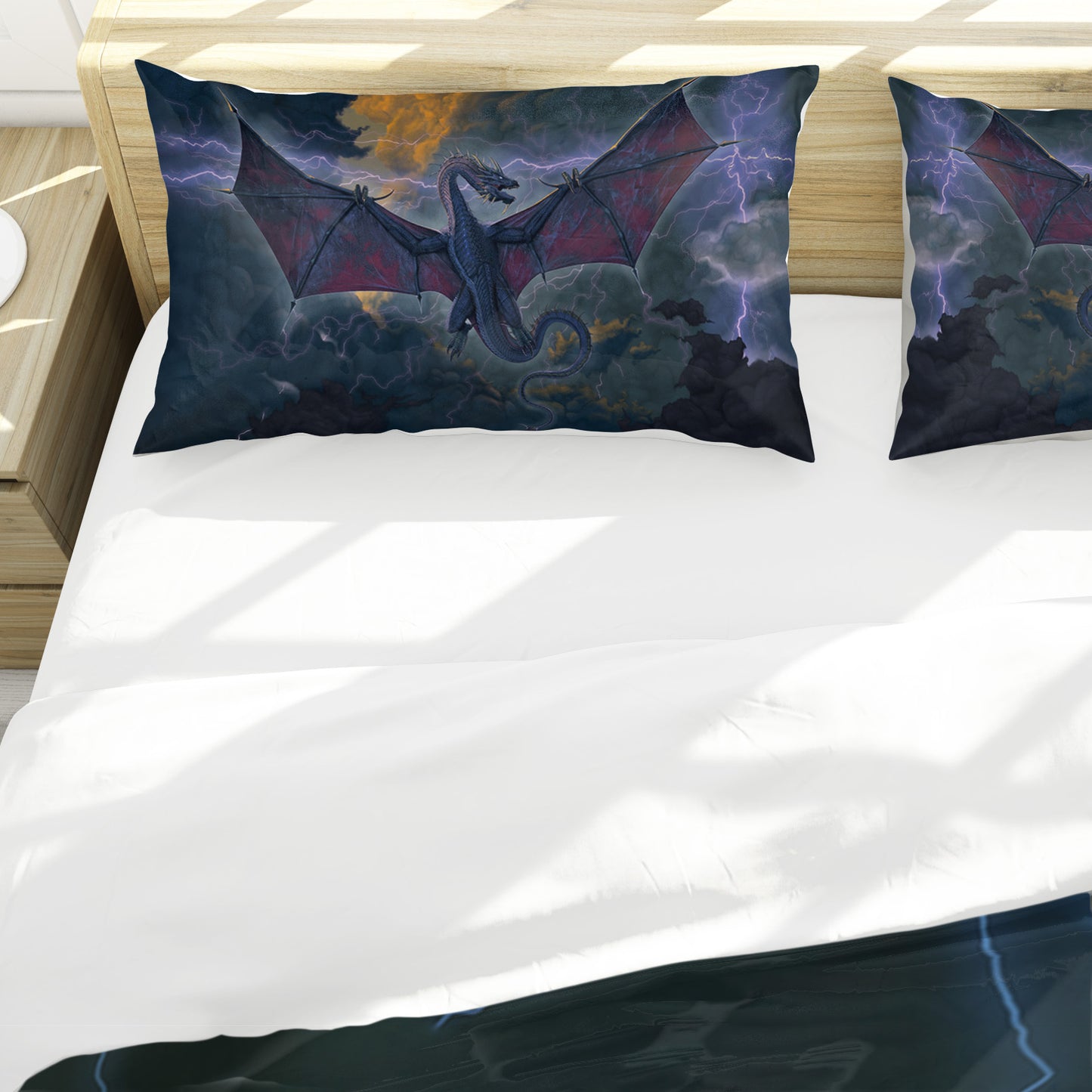 Thor God of Thunder VS Thunder Dragon Duvet Cover Set By Vincent Hie