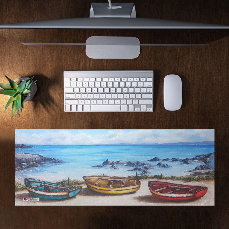 Three Boats Desk Pad by Stella Bruwer