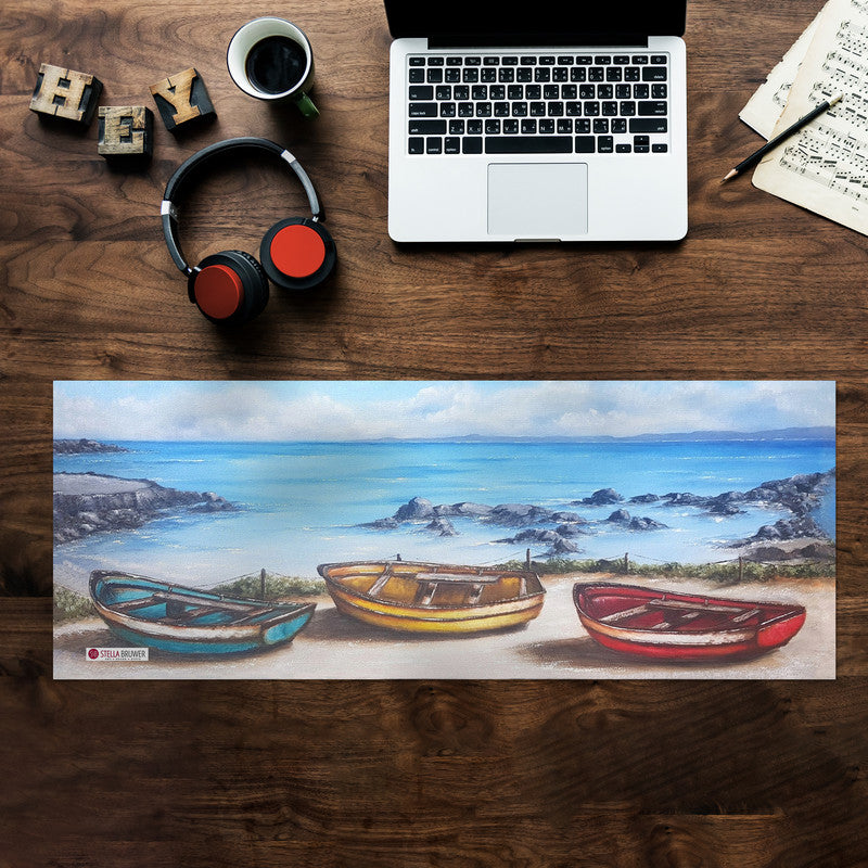 Three Boats Desk Pad by Stella Bruwer