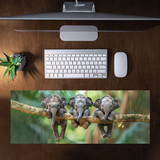 Three Little Elephants Large Desk Pad