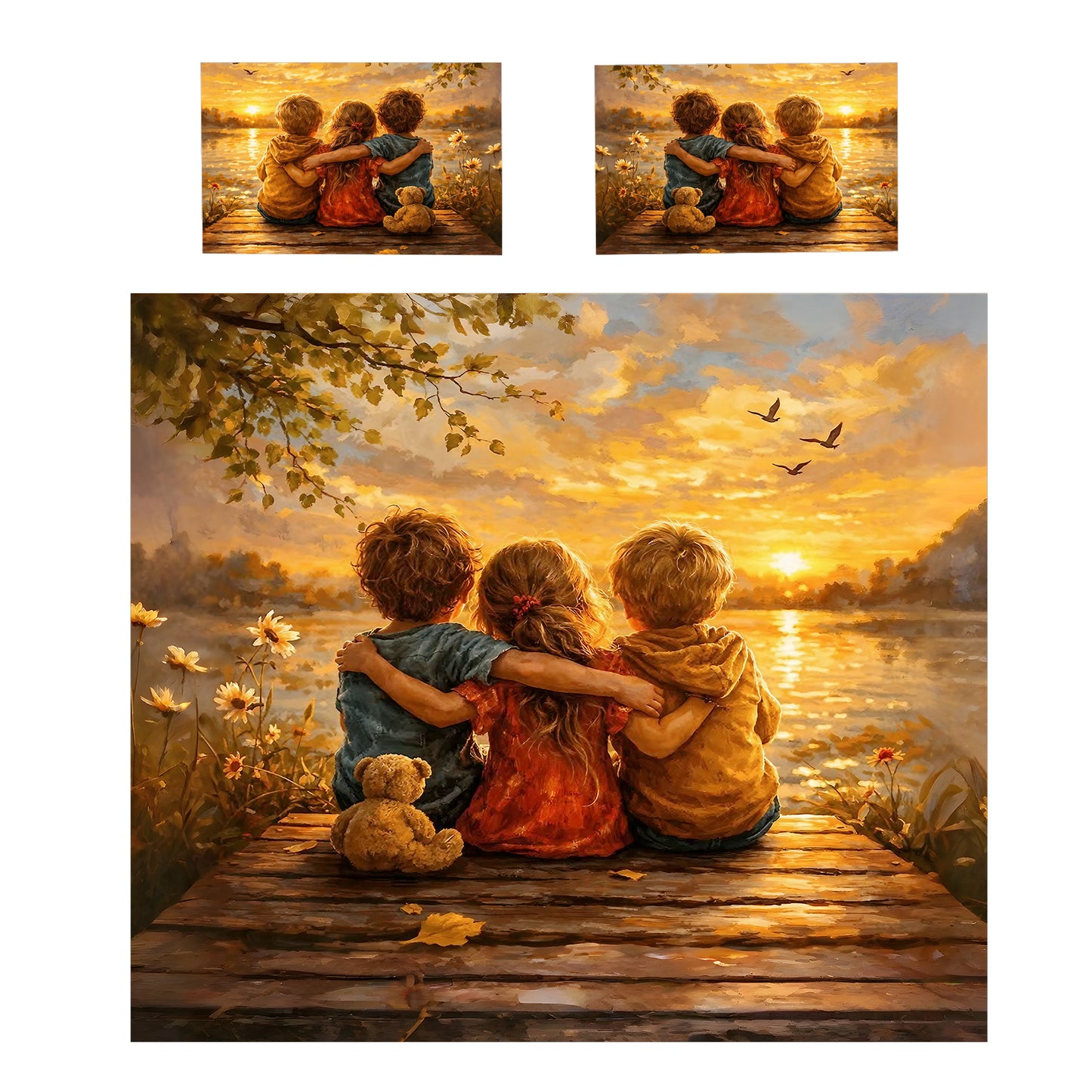 Three kids Duvet Cover Set