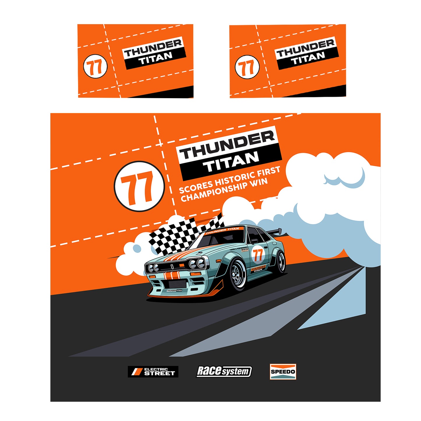 Thunder Titan Racing Duvet Cover Set