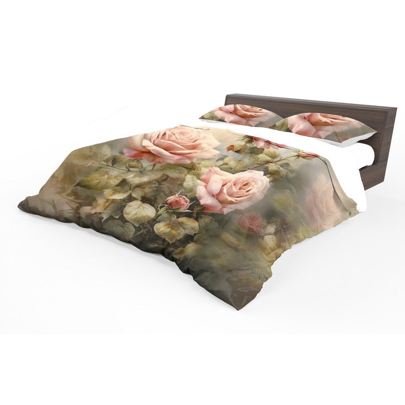 Timeless Pink Roses Duvet Cover Set