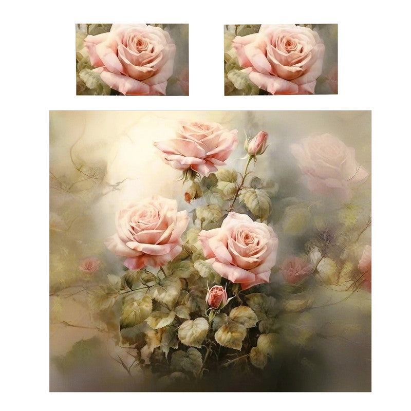 Timeless Pink Roses Duvet Cover Set