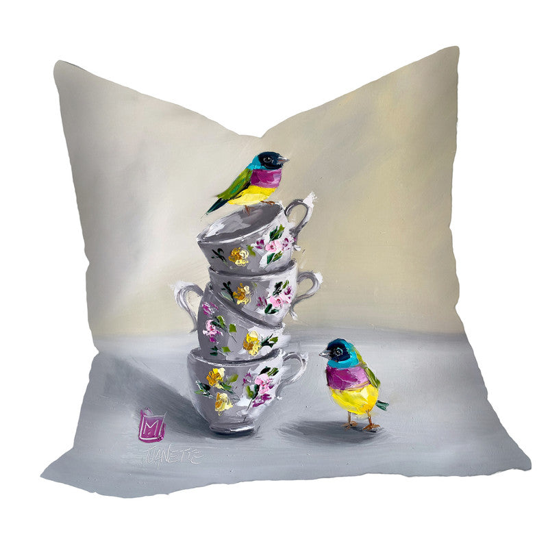 Tiny Sparrow Tea Party Luxury Scatter by Juanette Menderoi