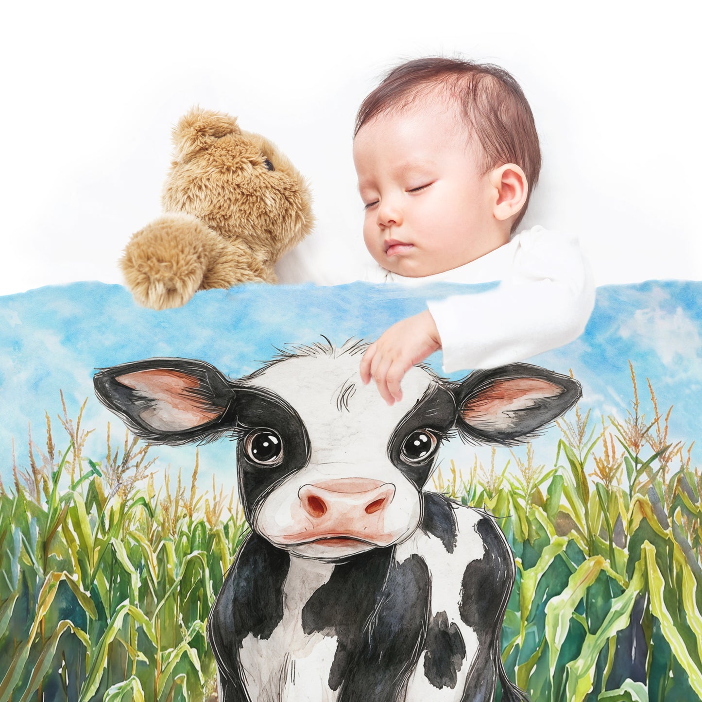 Tiny Moo Baby Fleece Blanket