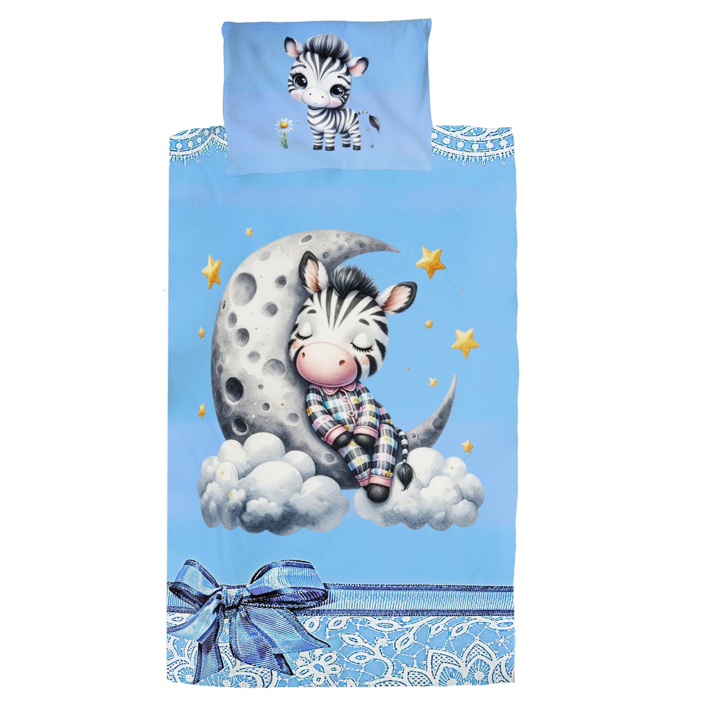 Tiny Sleepy Zebra Cot Set