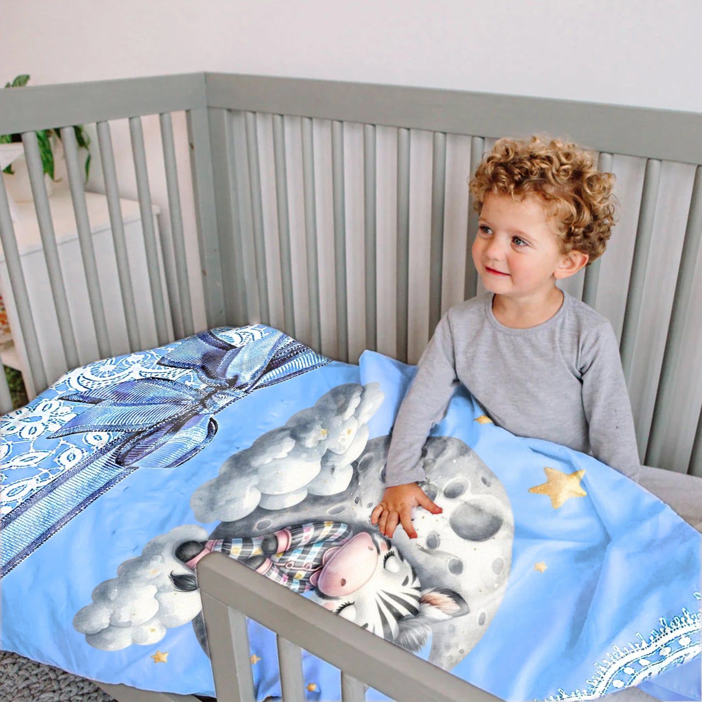 Tiny Sleepy Zebra Cot Set