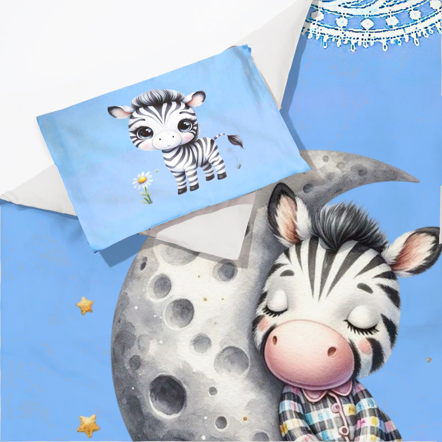 Tiny Sleepy Zebra Cot Set