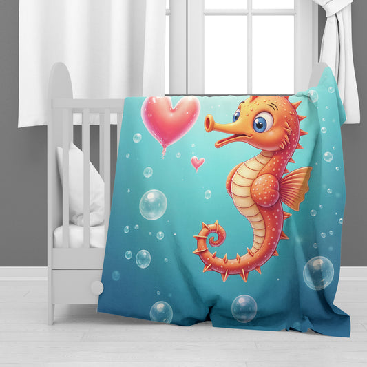 Tiny Tides Seahorse Minky Blanket