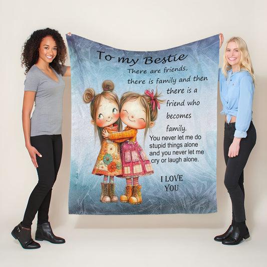 To My Bestie Light Weight Fleece Blanket