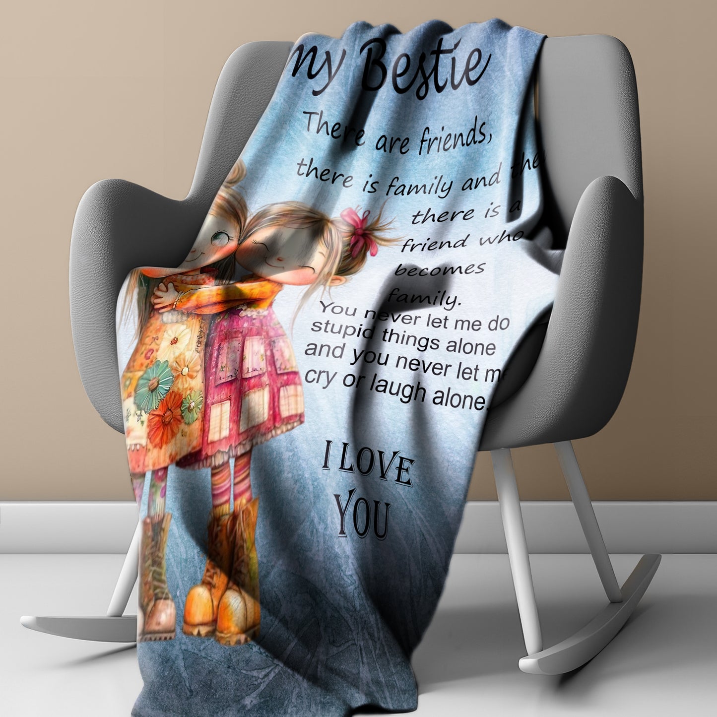 To My Bestie Light Weight Fleece Blanket