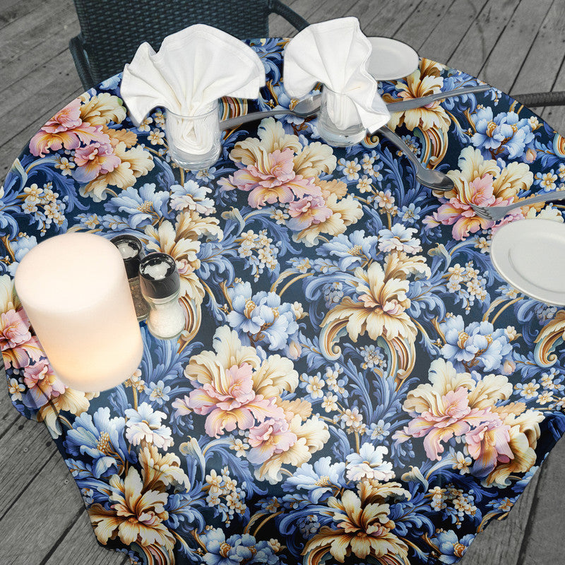 Touch Of Peach Floral Round Tablecloth