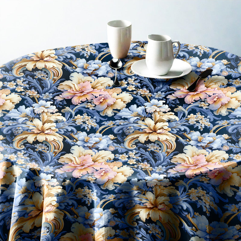 Touch Of Peach Floral Round Tablecloth