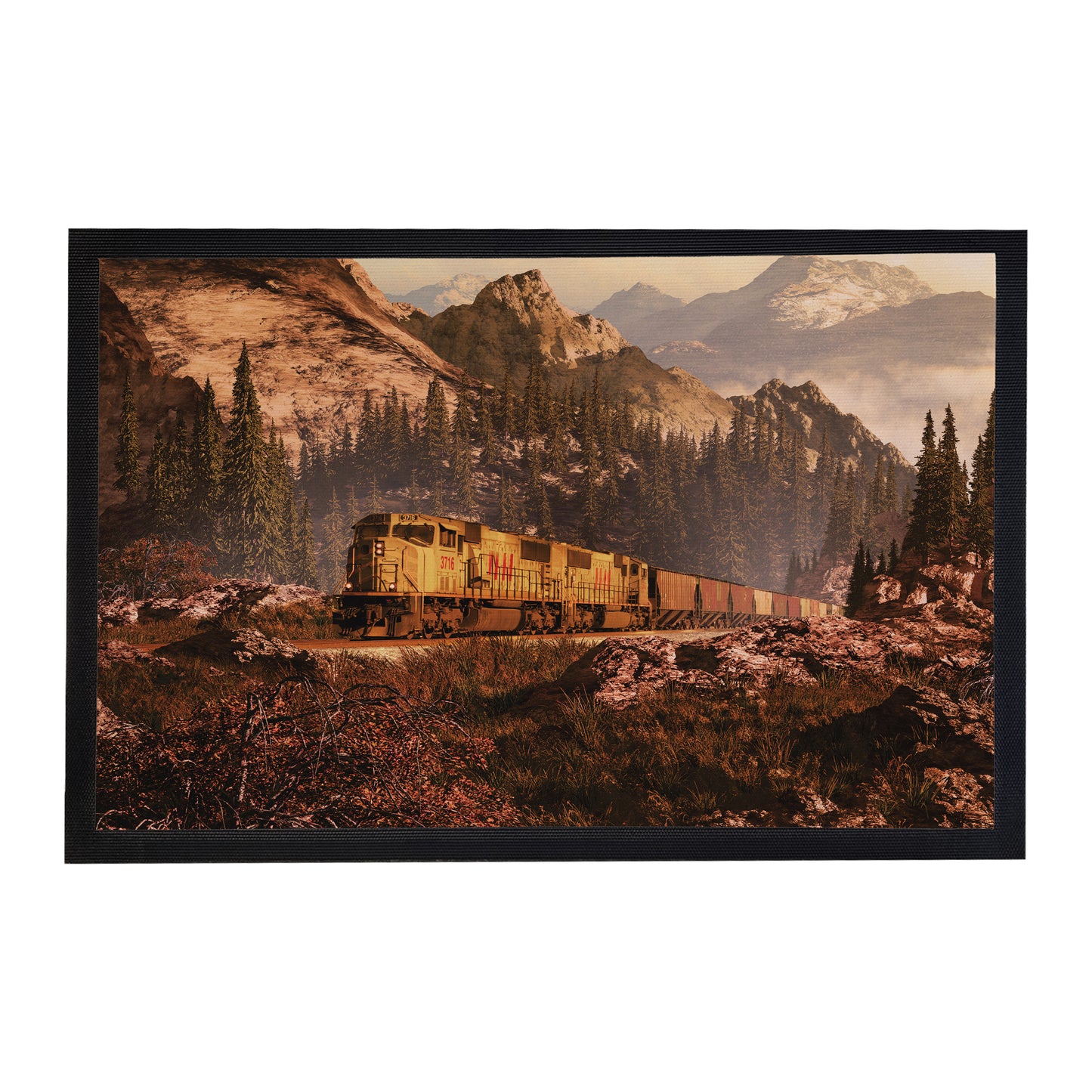 Train In The Woods Door Mat