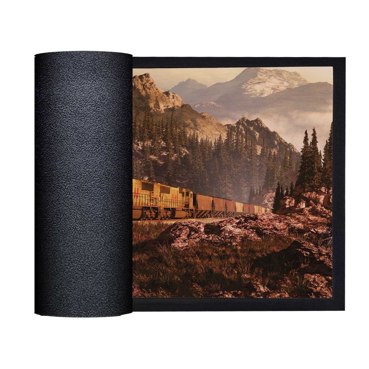 Train In The Woods Door Mat