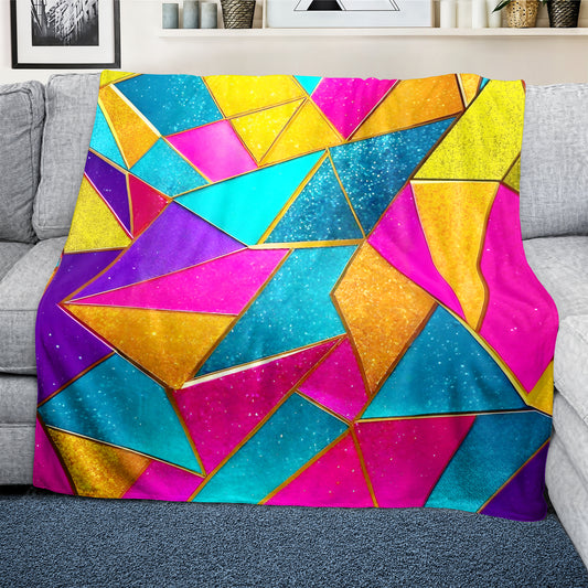 Triangular Colours Light Weight Fleece Blanket