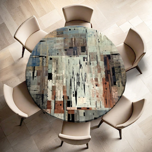 Tribal Collage Round Tablecloth