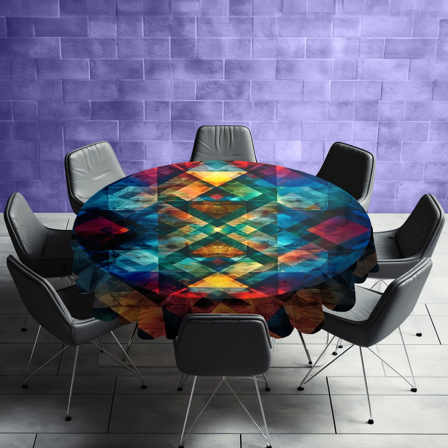 Tribal Prism Round Tablecloth