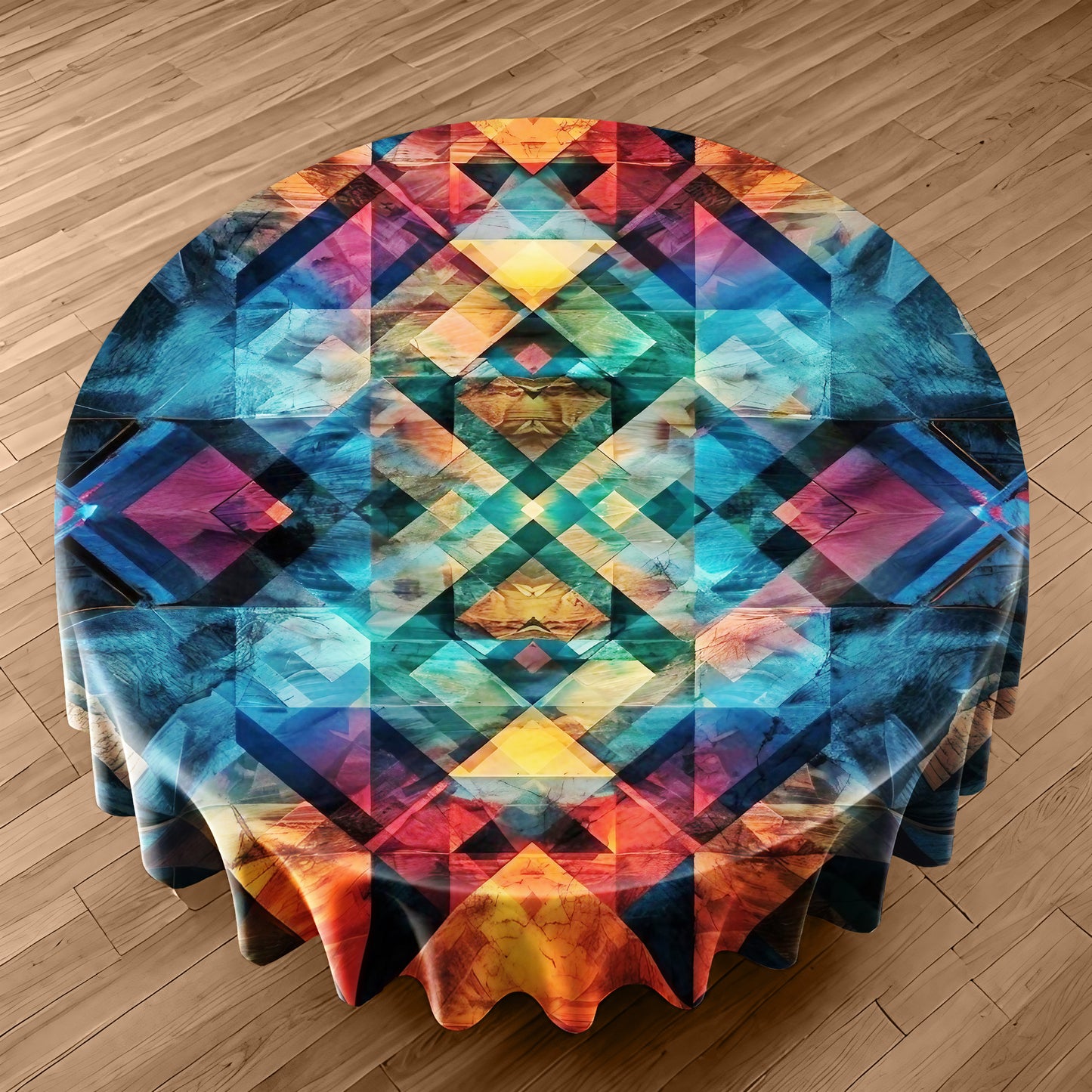 Tribal Prism Round Tablecloth