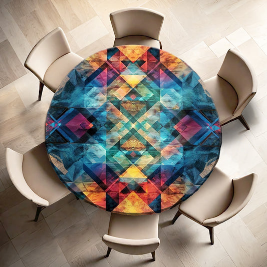 Tribal Prism Round Tablecloth