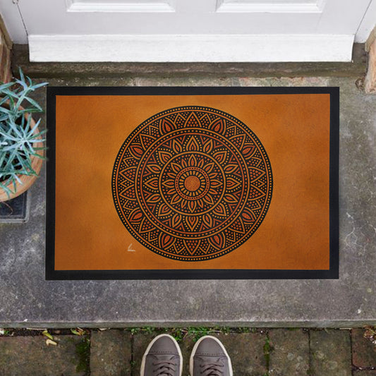 Tribal Sun Mandala Door Mat by Nathan Pieterse