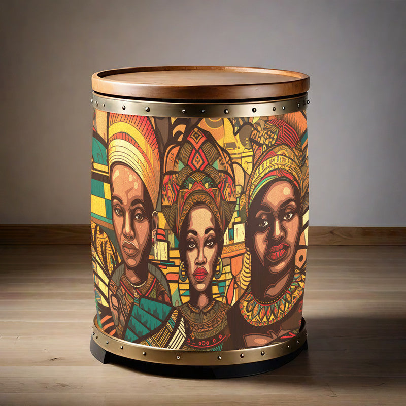 Tribe Of Africa Decoupage Drum Cover