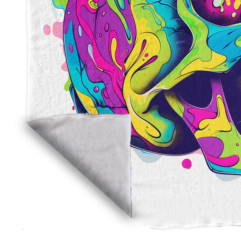 Trippy Cartoon Skull Light Weight Fleece by Wikus Schalkwyk