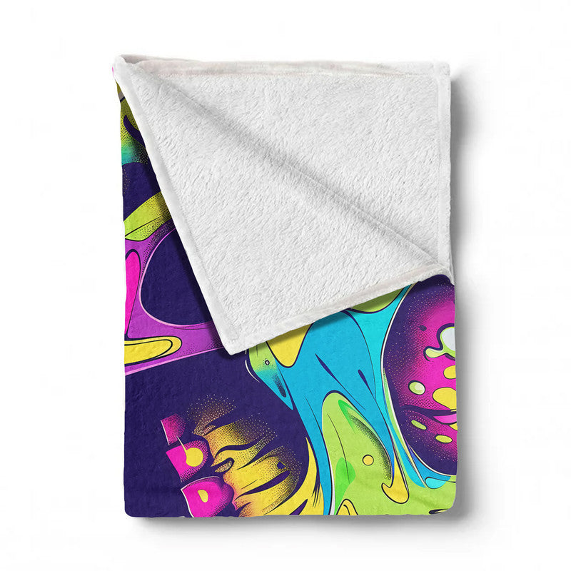 Trippy Cartoon Skull Light Weight Fleece by Wikus Schalkwyk