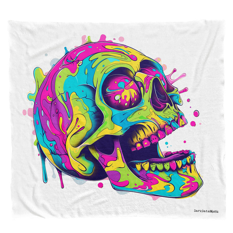 Trippy Cartoon Skull Light Weight Fleece by Wikus Schalkwyk