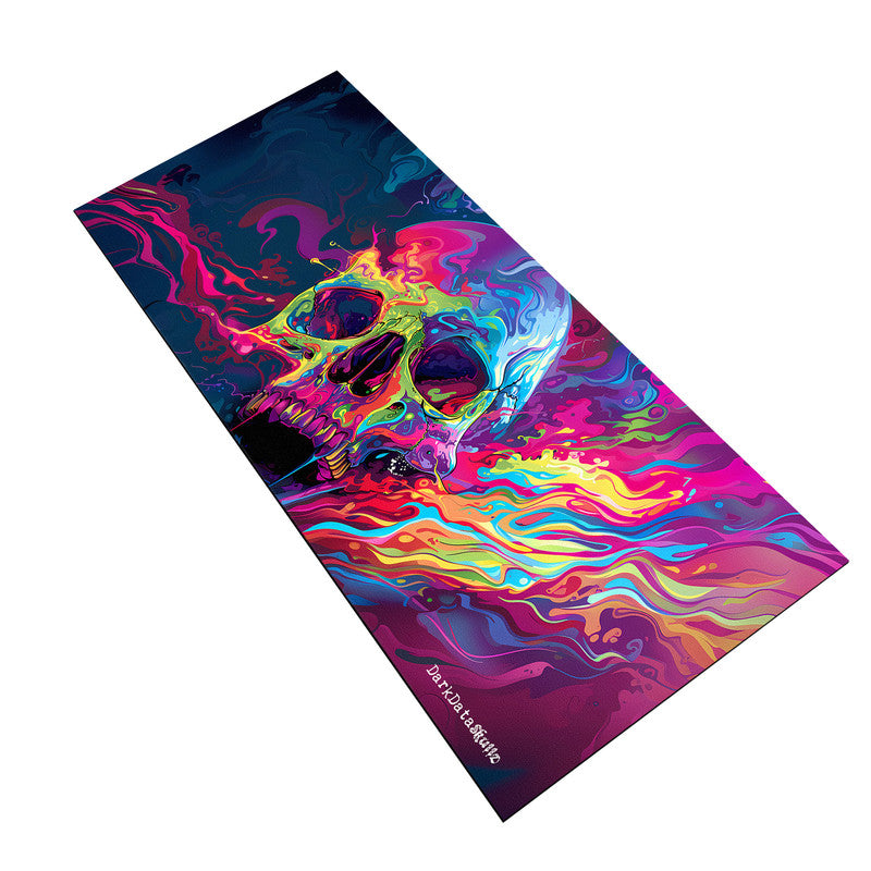 Trippy Colours Cartoon Skull Desk Pad by Wikus Schalkwyk